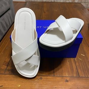 Stuart Weitzman Elodie Cross Lug Slide - New in Box - sz 7